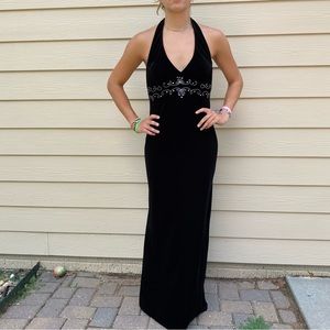 Vintage Dave & Johnny Black Open Back Dress